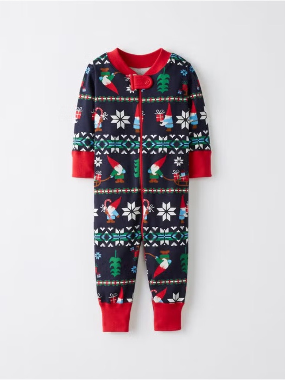 Hanna Andersson Baby Zip Sleeper in Gnome Sweet Gnome Navy Blue Size 3-6 Months